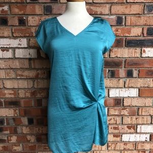 Cynthia Steffe XS turquoise capped sleeve top